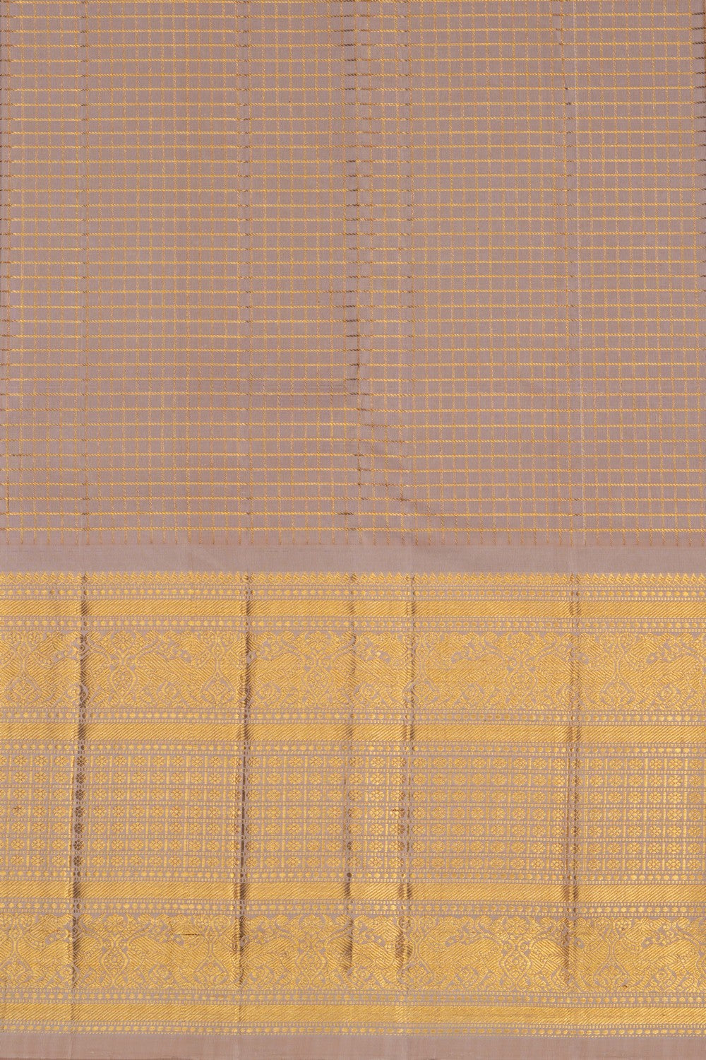 Image of Kanchipuram Silk Kattam Red Saree