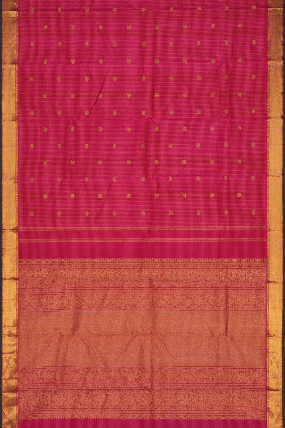 Image of Kanchipuram Silk Kattam Pink Saree