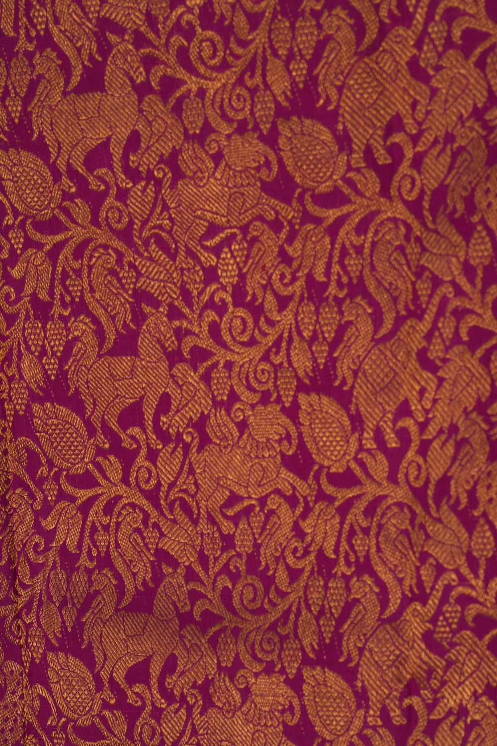 Kanchipuram Silk Brocade Magenta Pink Saree