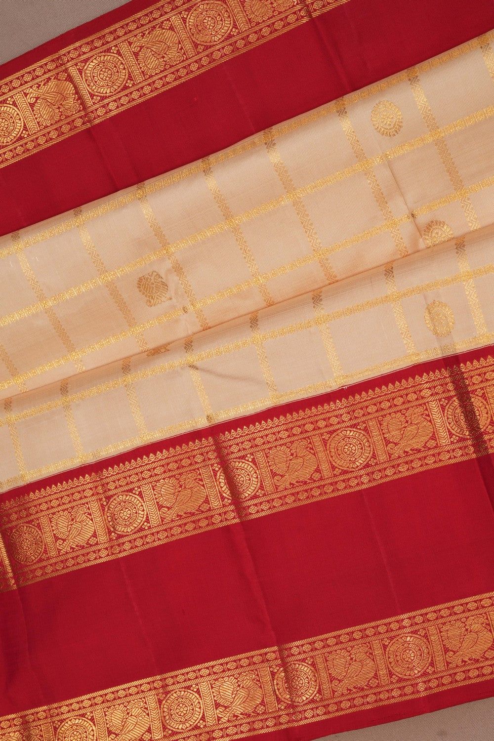 Image of Kanchipuram Silk Beige Saree