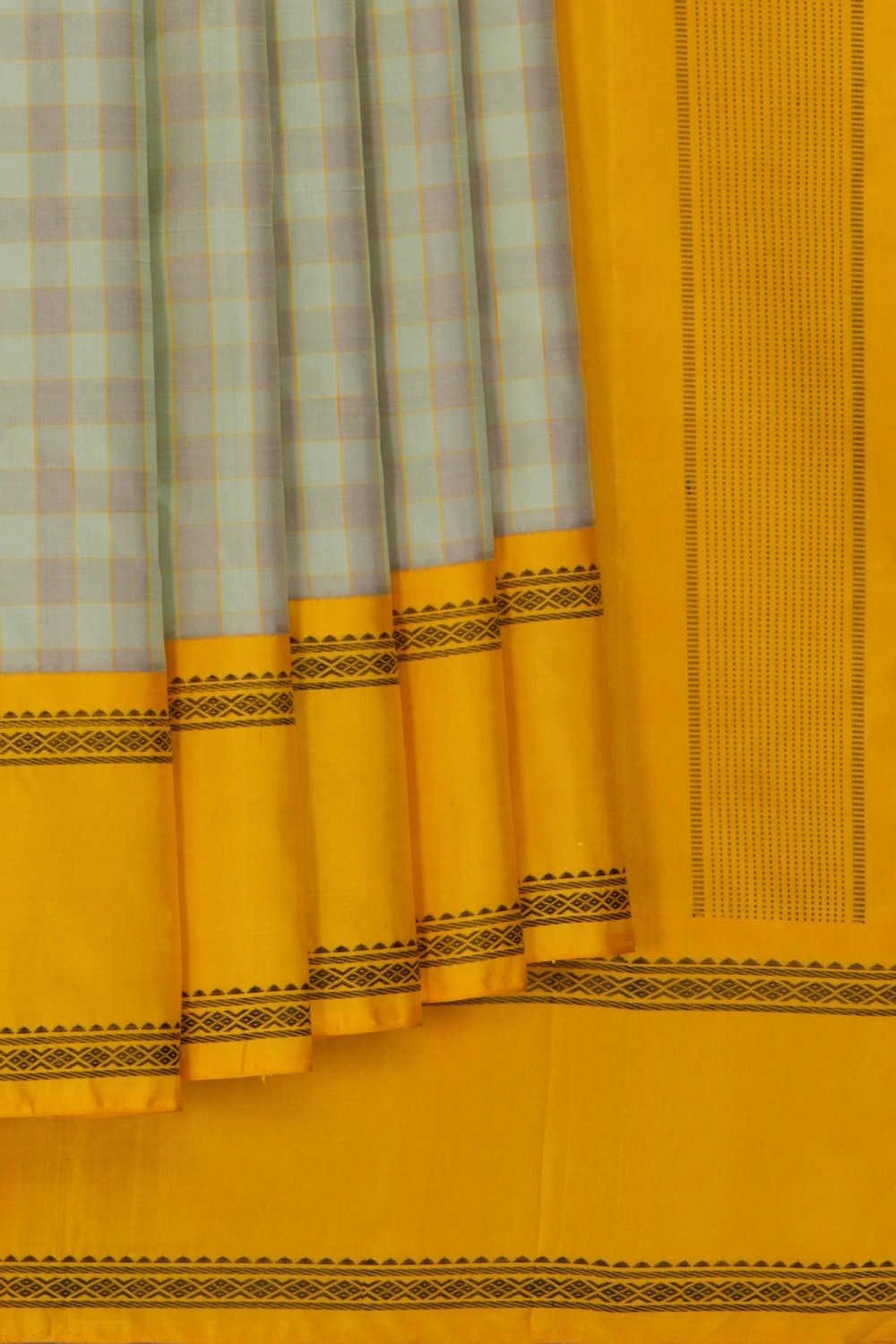 Arani Silk Kattam Sea Green Saree