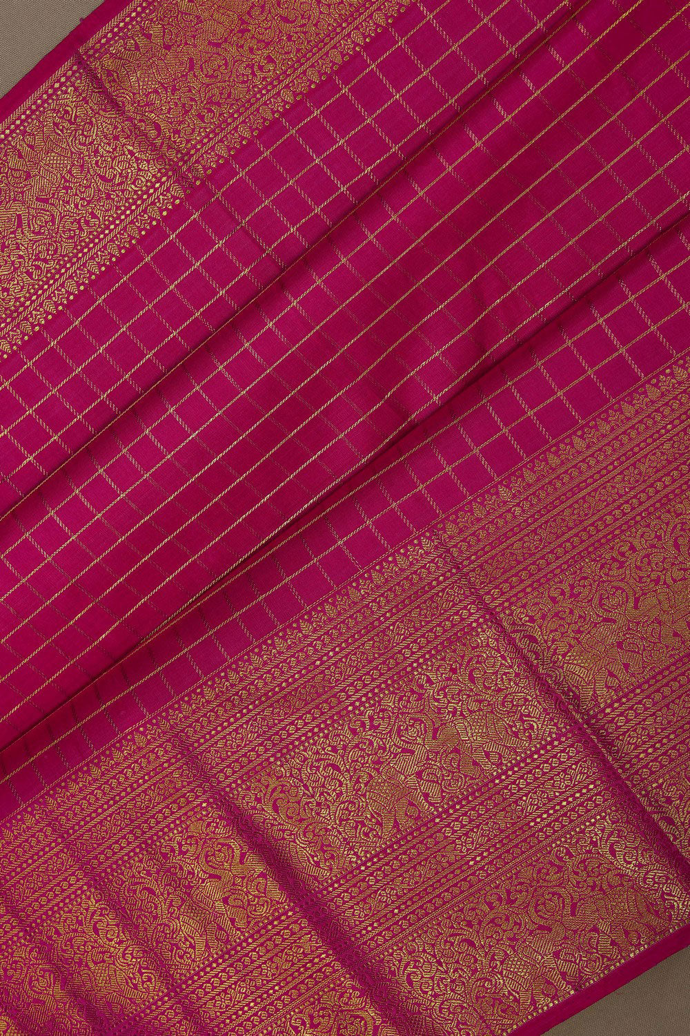 Image of Arani Silk Kattam Pink Saree