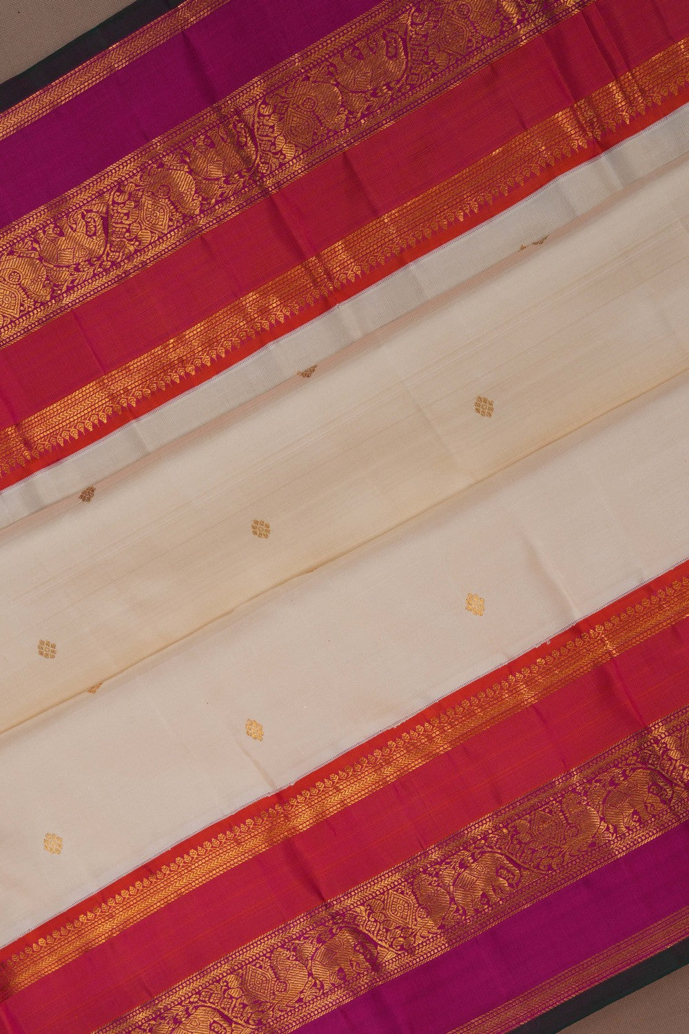 Arani Silk Off-White Saree