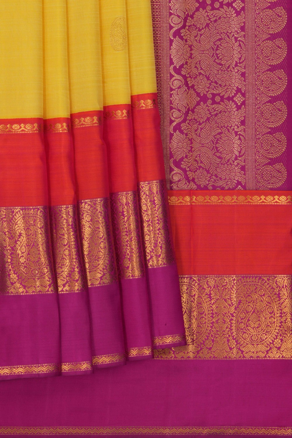 Arani Silk Yellow Saree