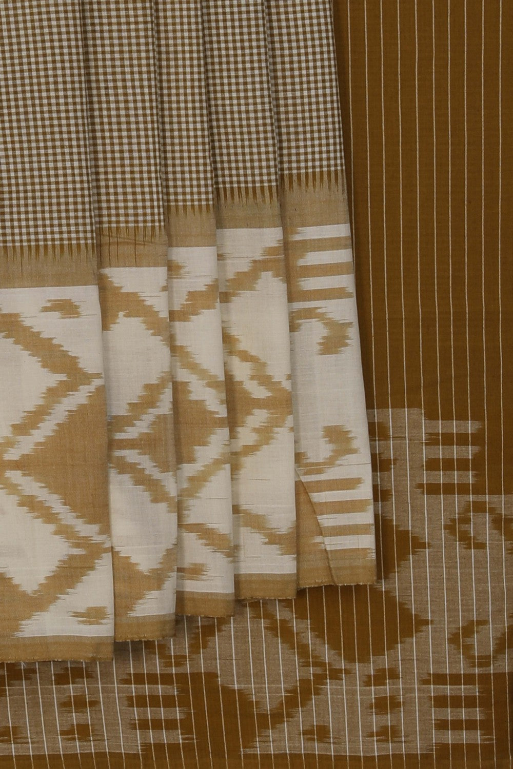 Pochampally Ikat Moss Green Saree