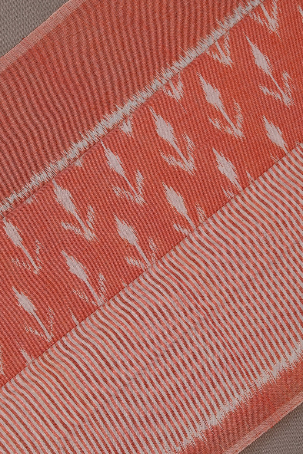 Image of Pochampally Ikat Peach Saree