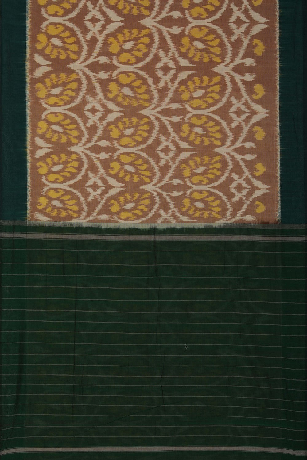 Pochampally Ikat Brown Saree