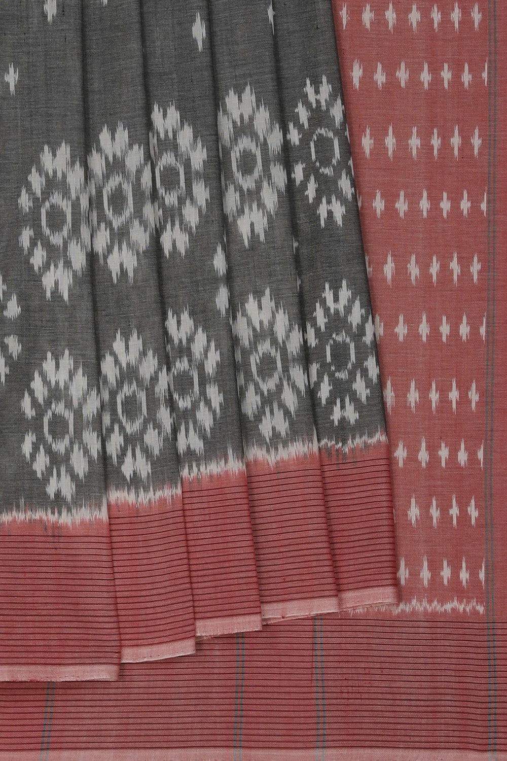Pochampally Ikat Grey Saree