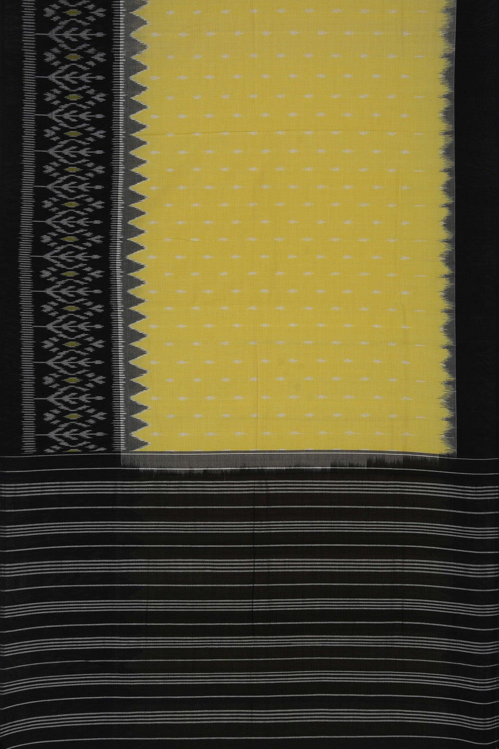 Image of Pochampally Ikat Yellow Saree