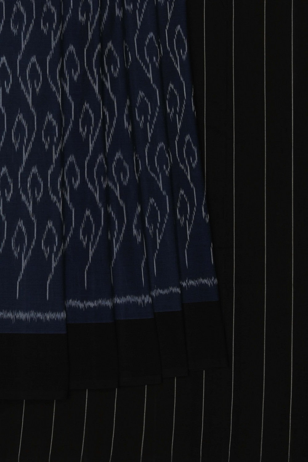 Pochampally Ikat Navy Blue Saree