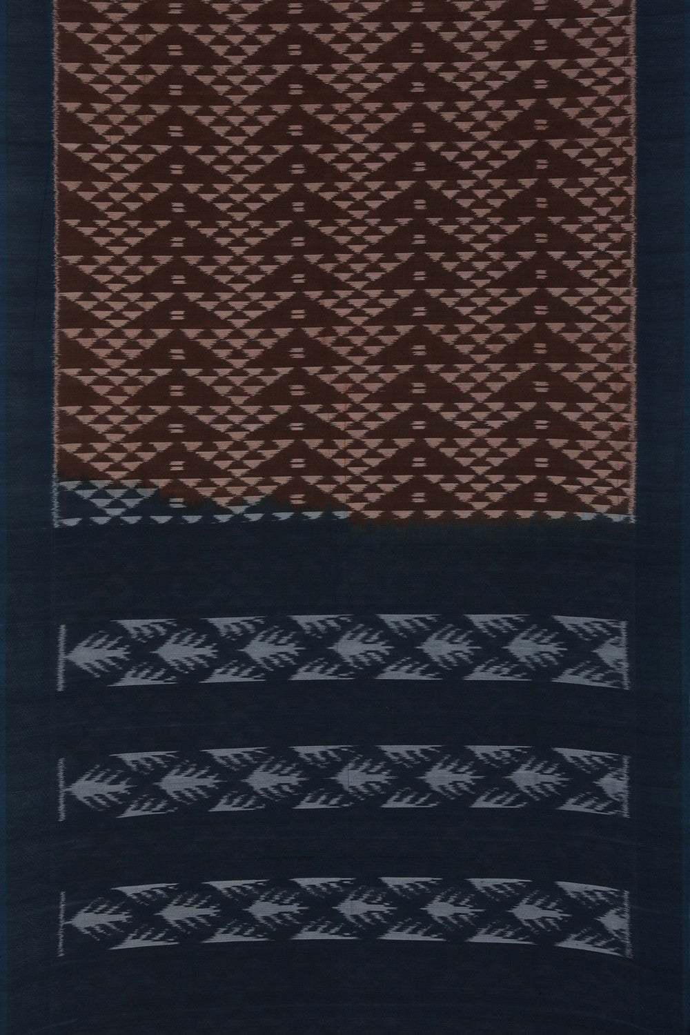 Pochampally Ikat Brown Saree