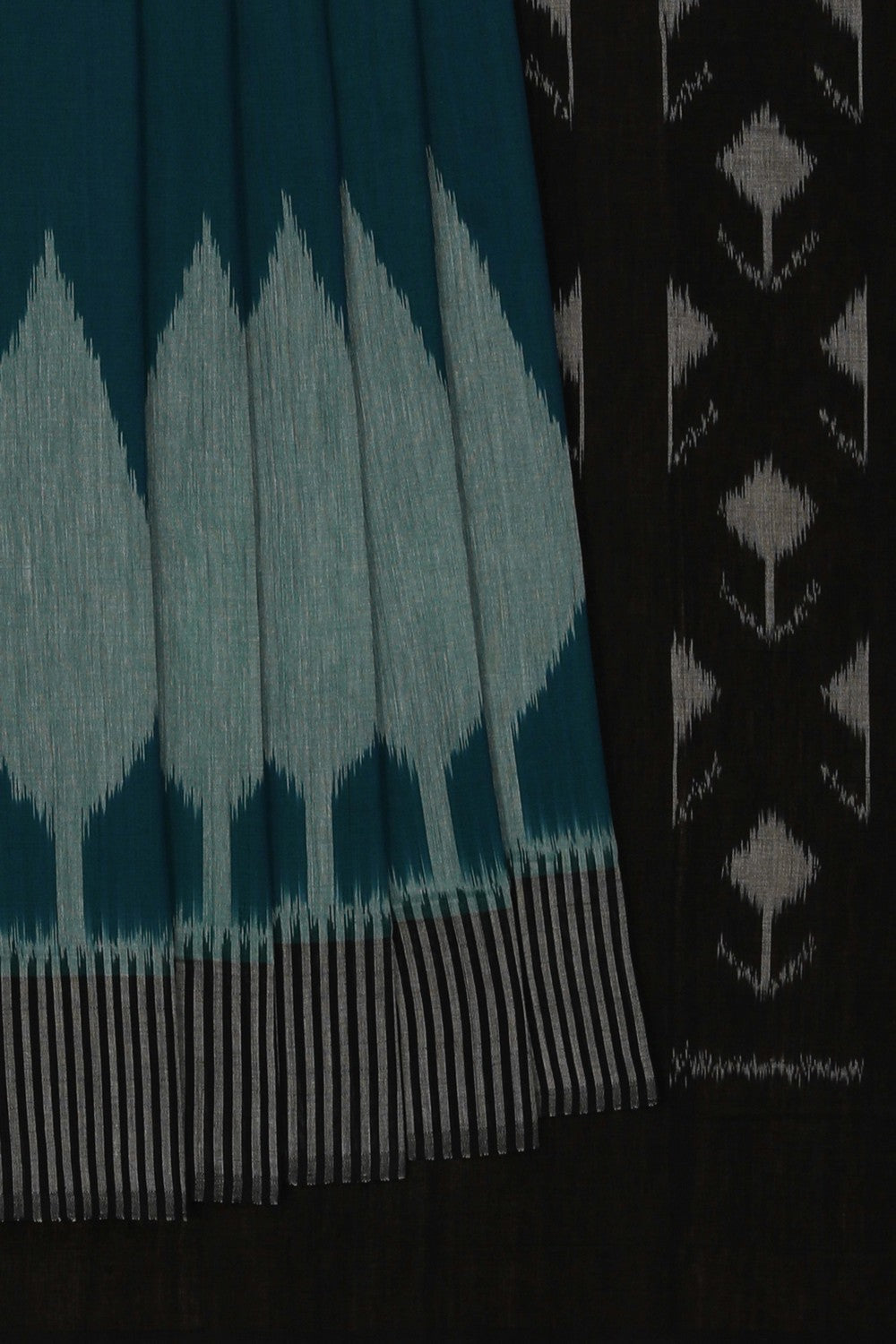 Image of Pochampally Ikat Blue Saree