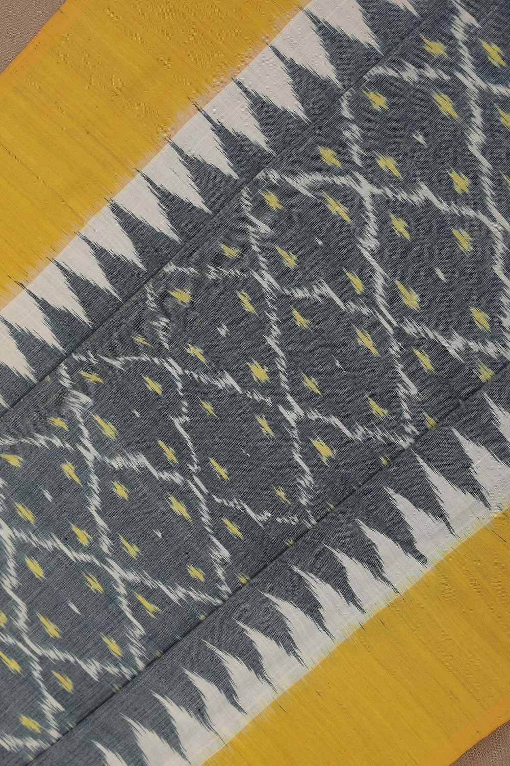 Image of Pochampally Ikat Grey Saree