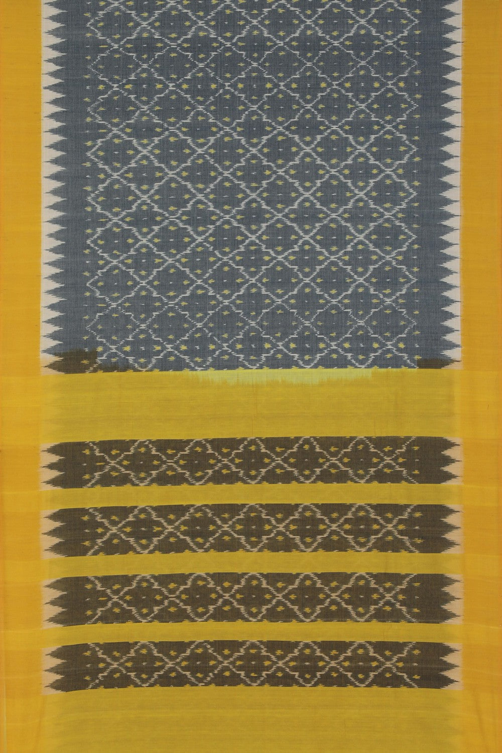 Image of Pochampally Ikat Grey Saree