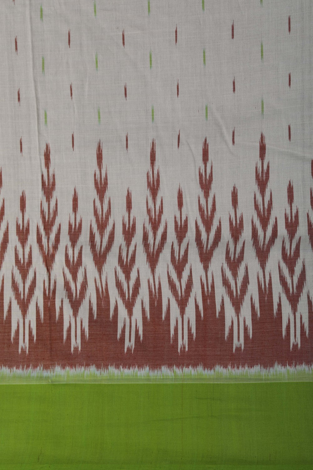 Image of Pochampally Ikat Off-White Saree