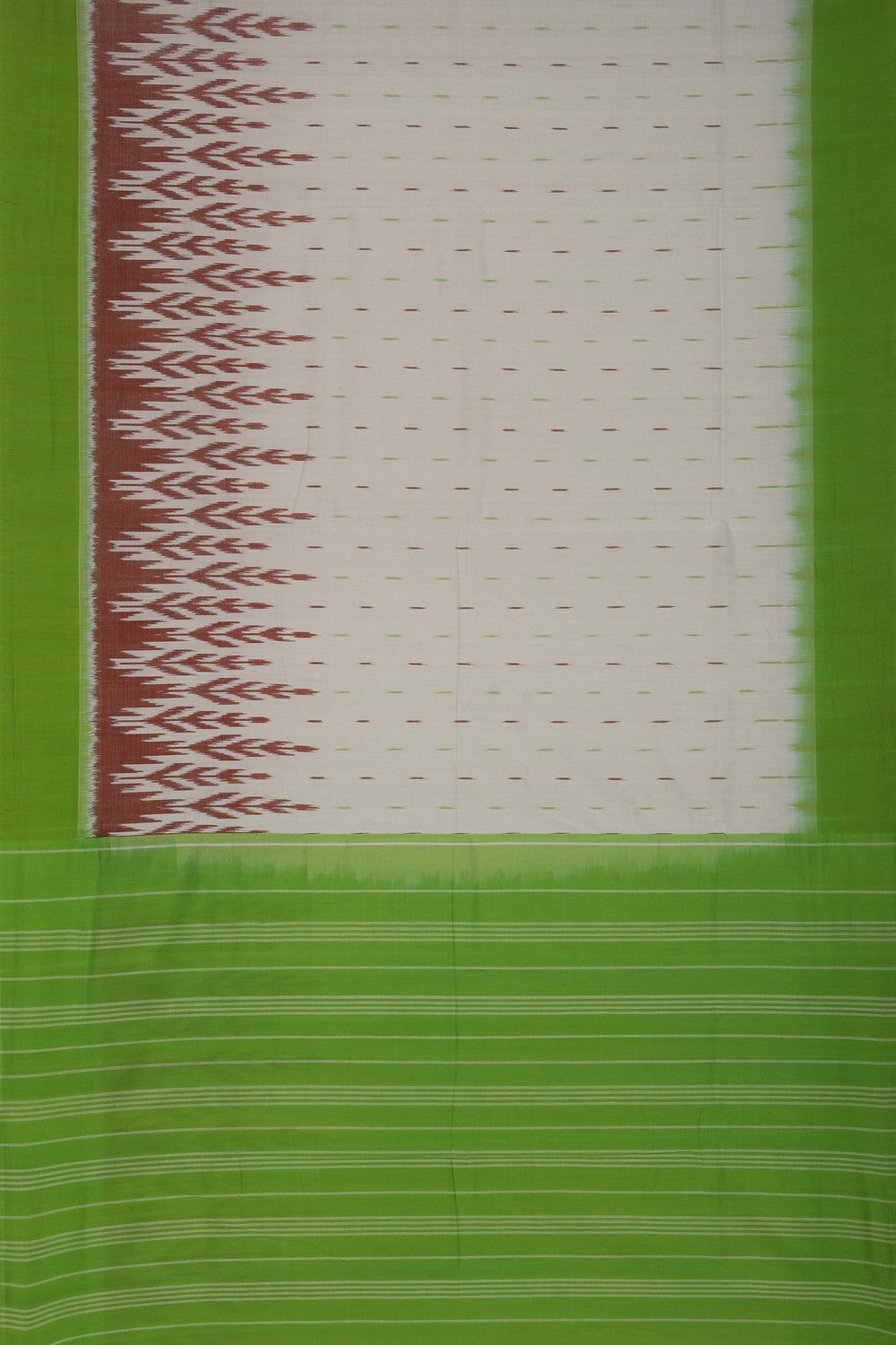Image of Pochampally Ikat Off-White Saree