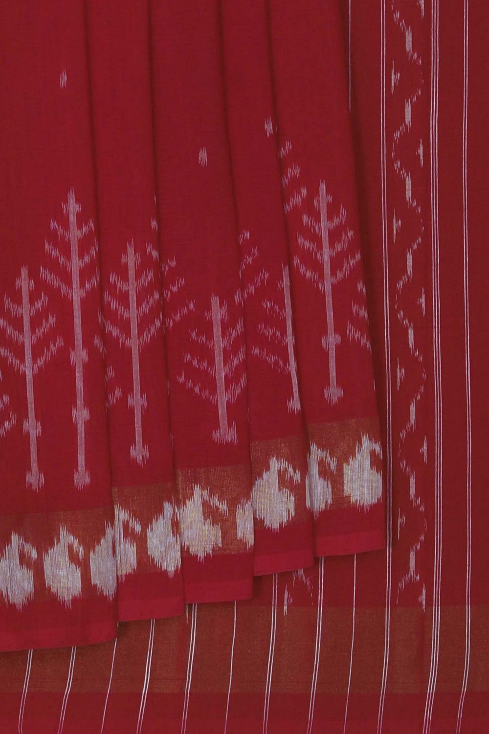 Image of Pochampally Ikat Red Saree