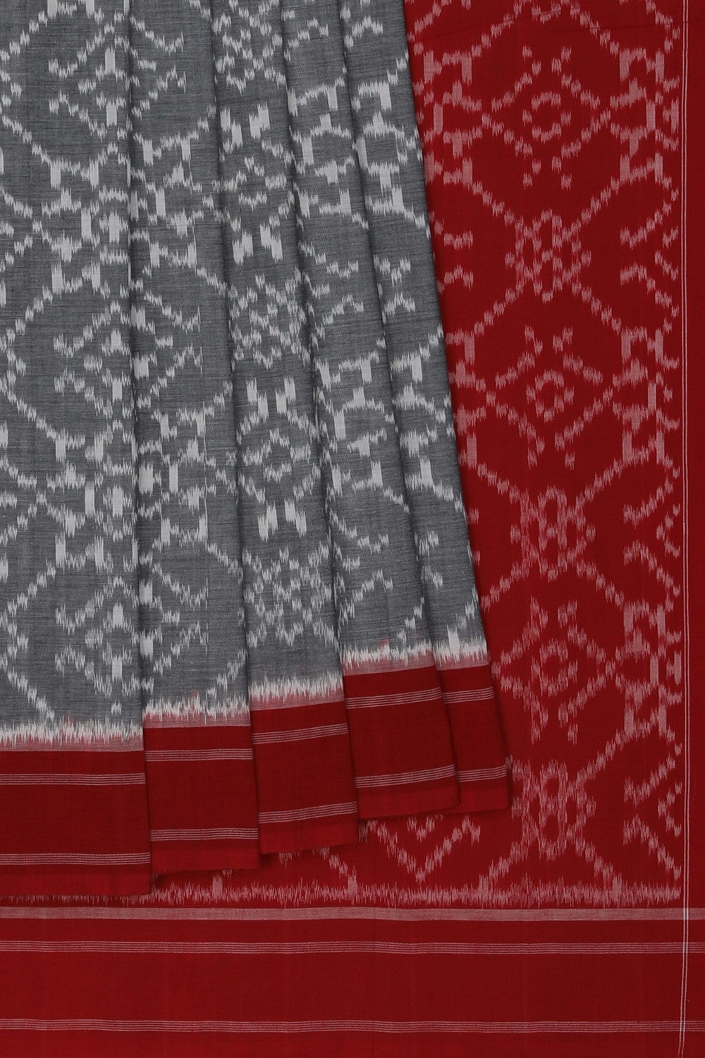 Pochampally Ikat Grey Saree