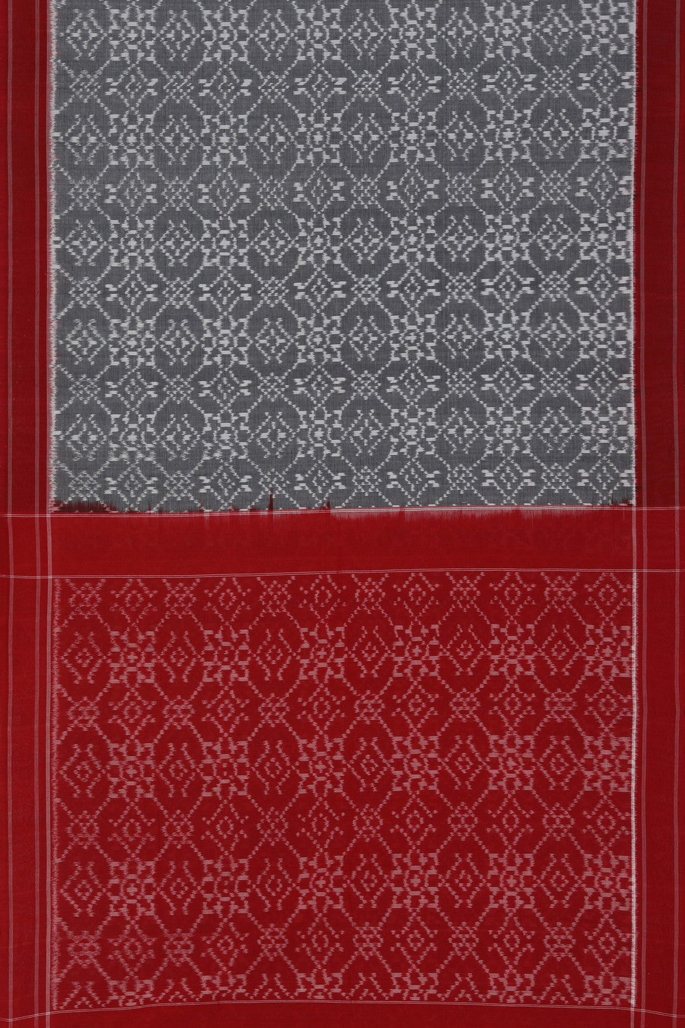 Image of Pochampally Ikat Grey Saree