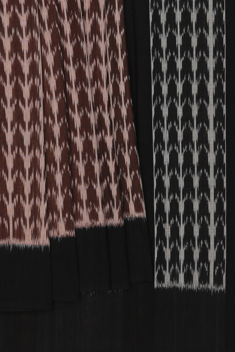 Image of Pochampally Ikat Brown Saree