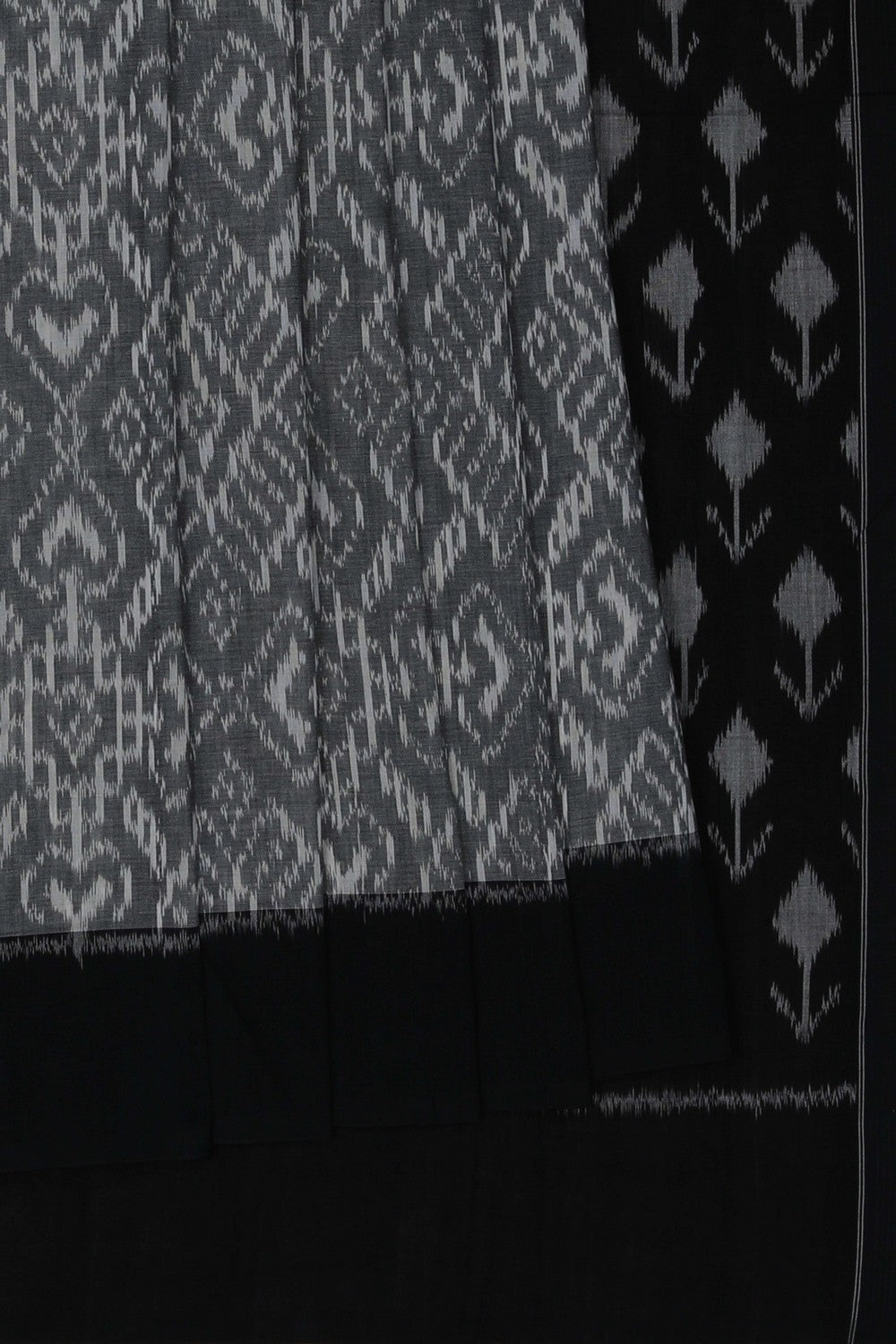 Image of Pochampally Ikat Grey Saree