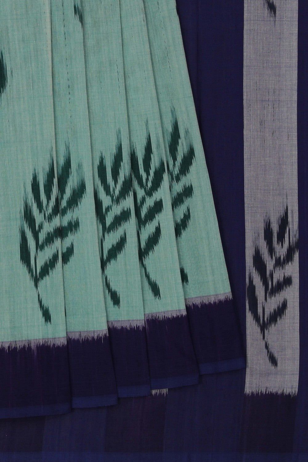 Image of Pochampally Ikat Green Saree