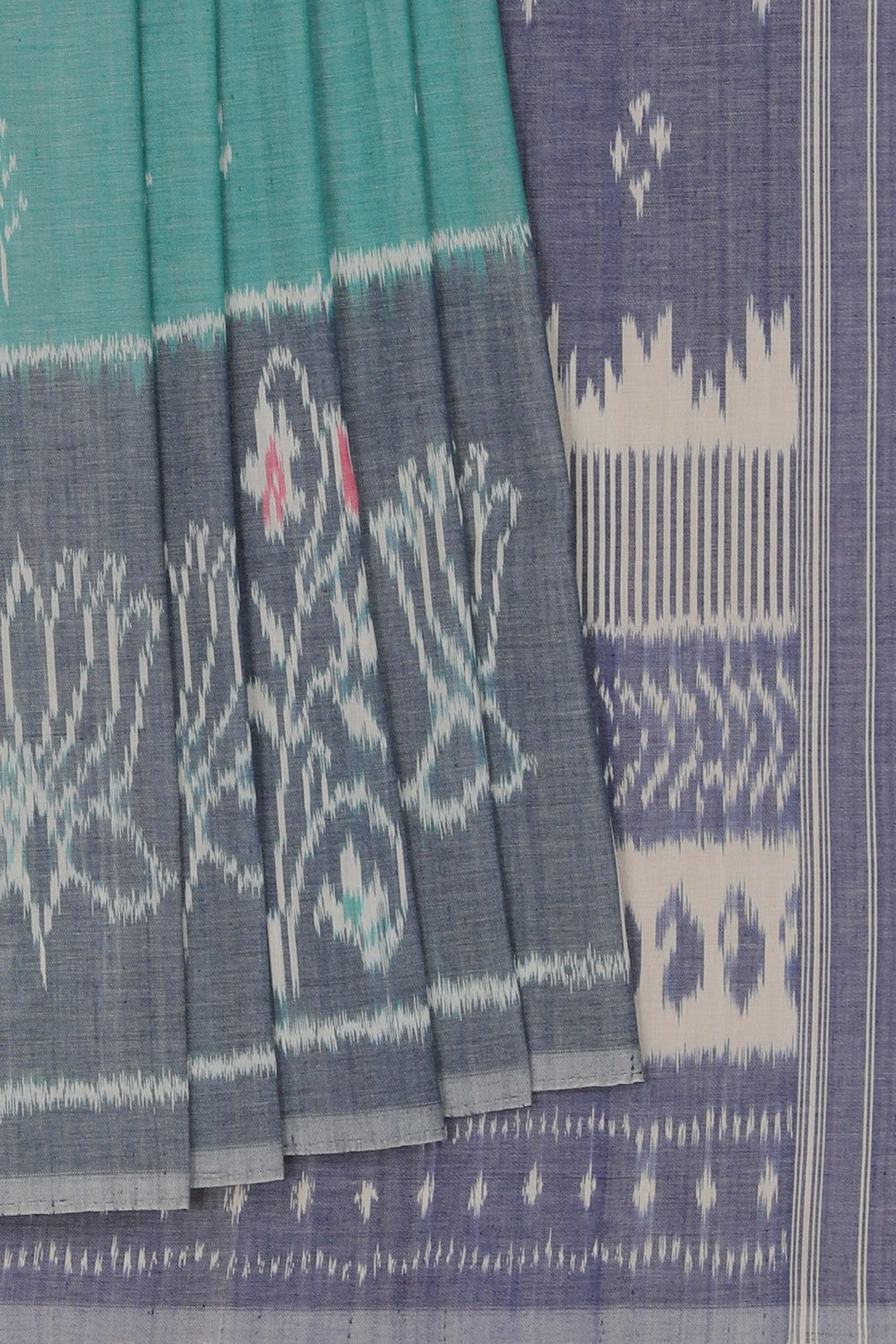 Pochampally Ikat Sea Green Saree