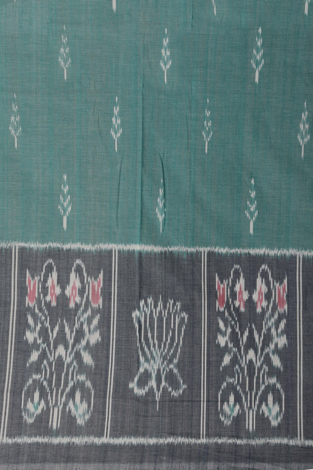 Image of Pochampally Ikat Sea Green Saree