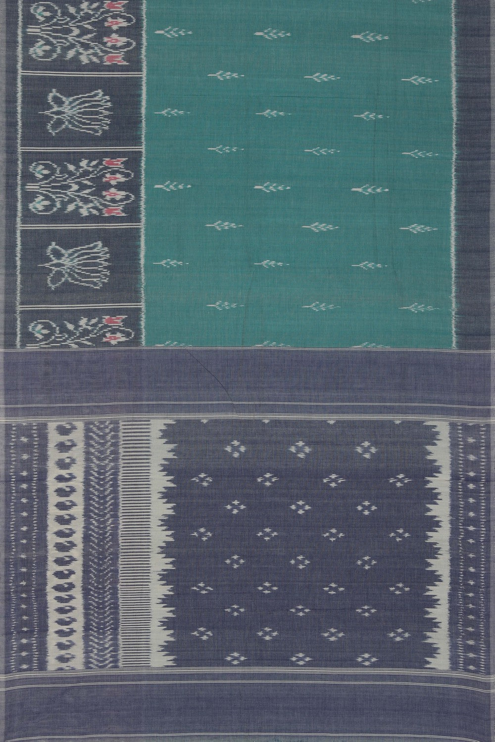 Pochampally Ikat Sea Green Saree