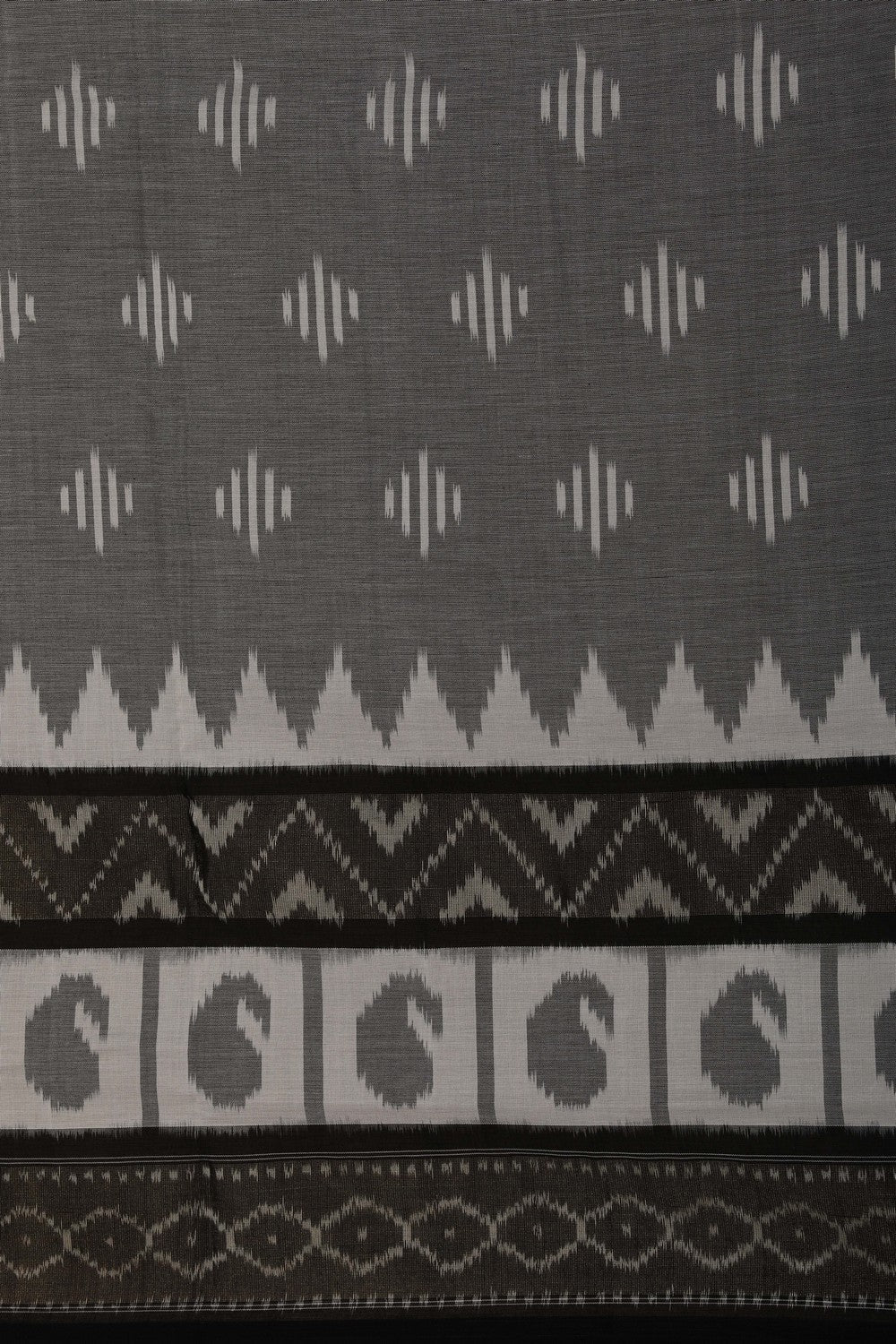 Image of Pochampally Ikat Grey Saree