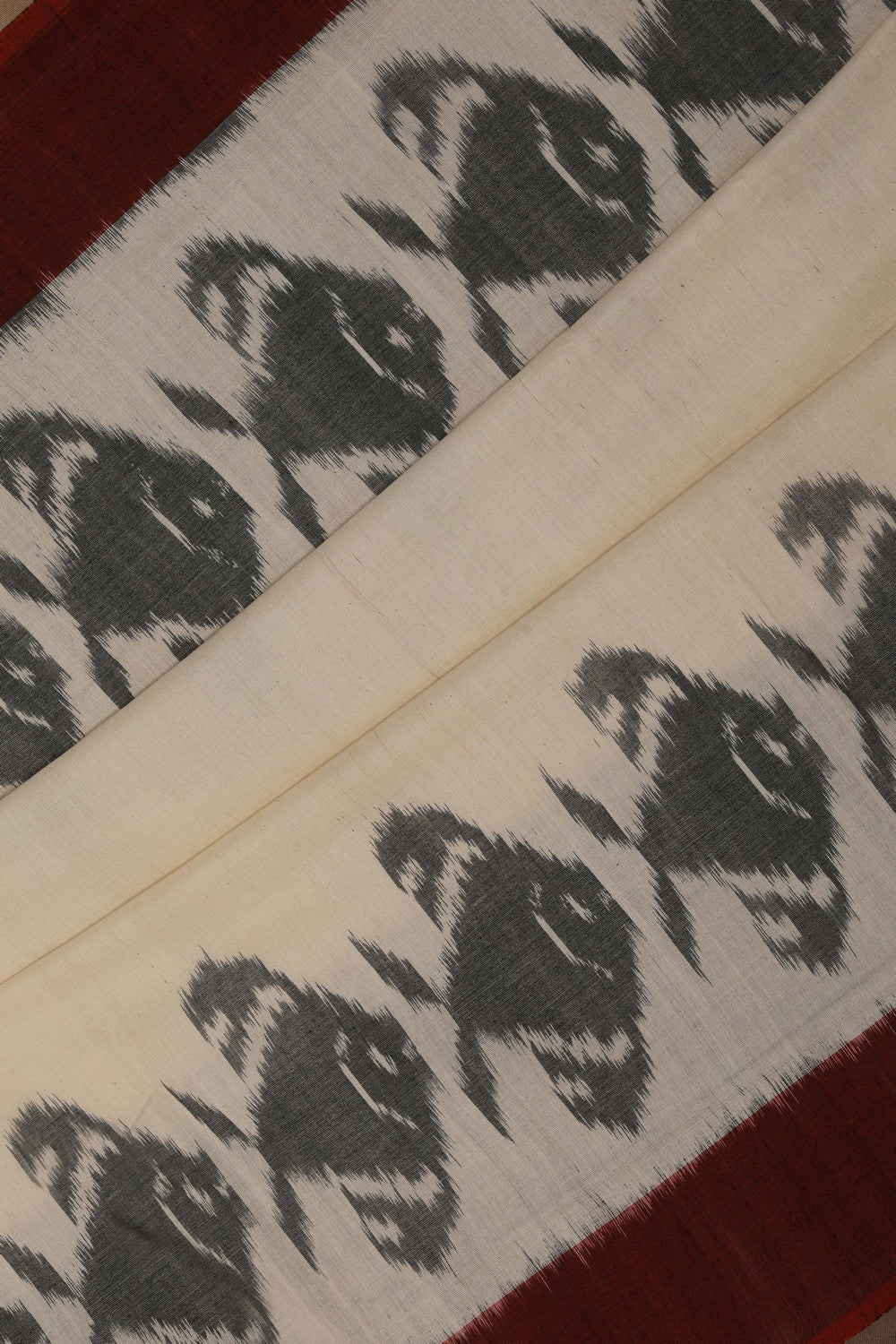 Pochampally Ikat Off-White Saree