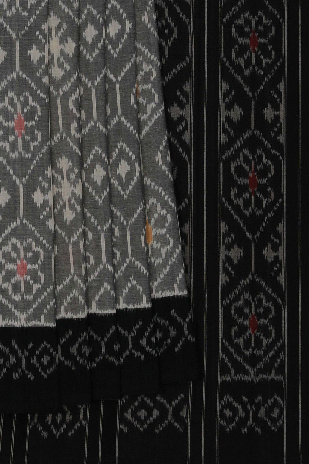 Pochampally Ikat Grey Saree