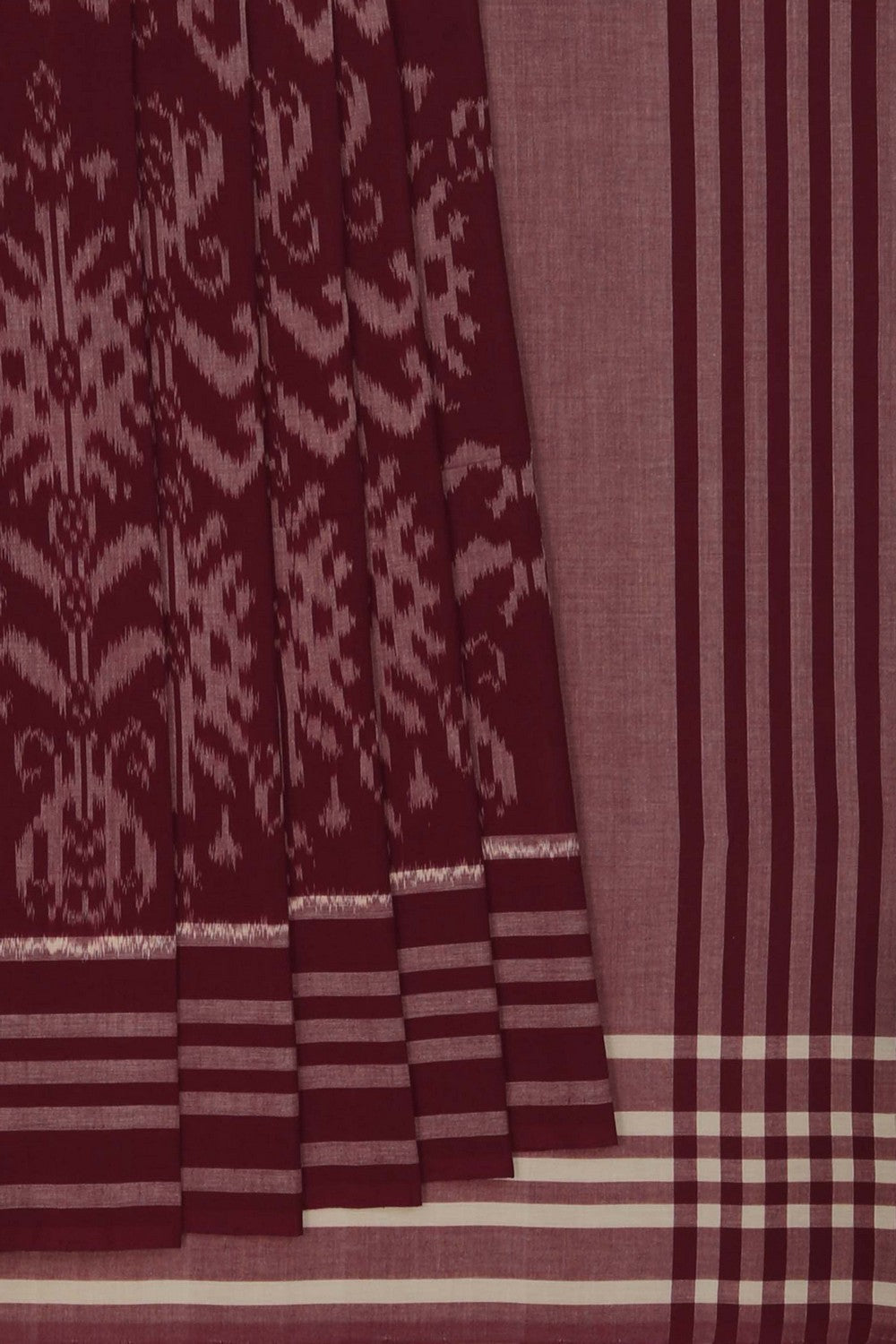 Image of Pochampally Ikat Maroon Saree