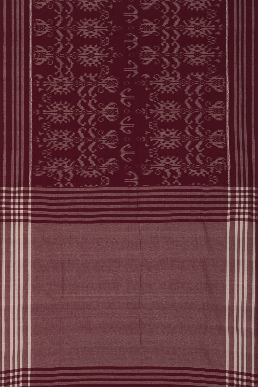Pochampally Ikat Maroon Saree