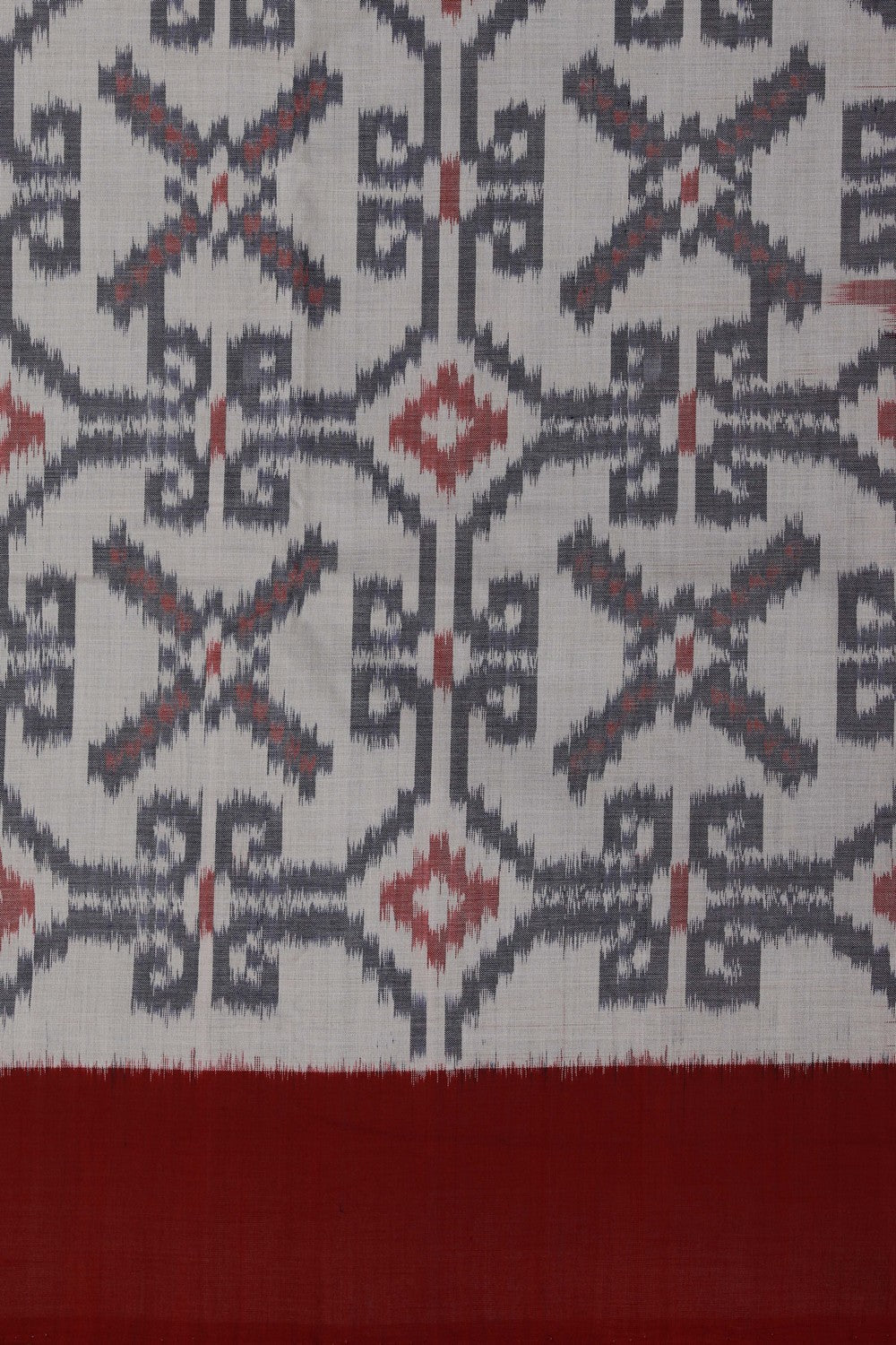 Image of Pochampally Ikat White Saree