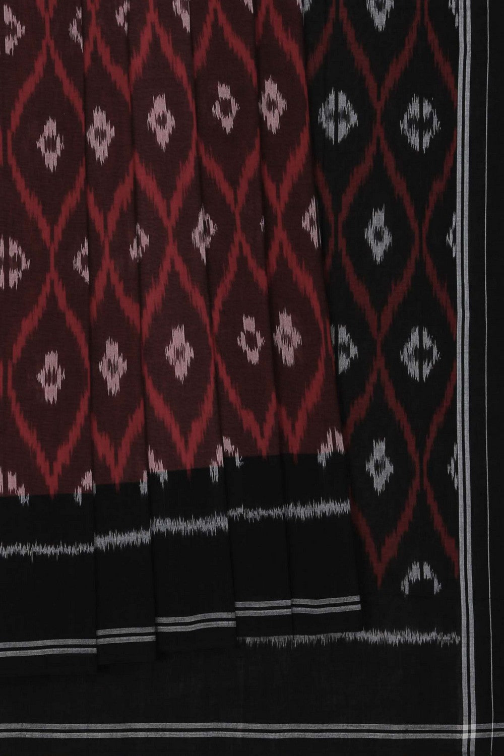 Pochampally Ikat Maroon Saree