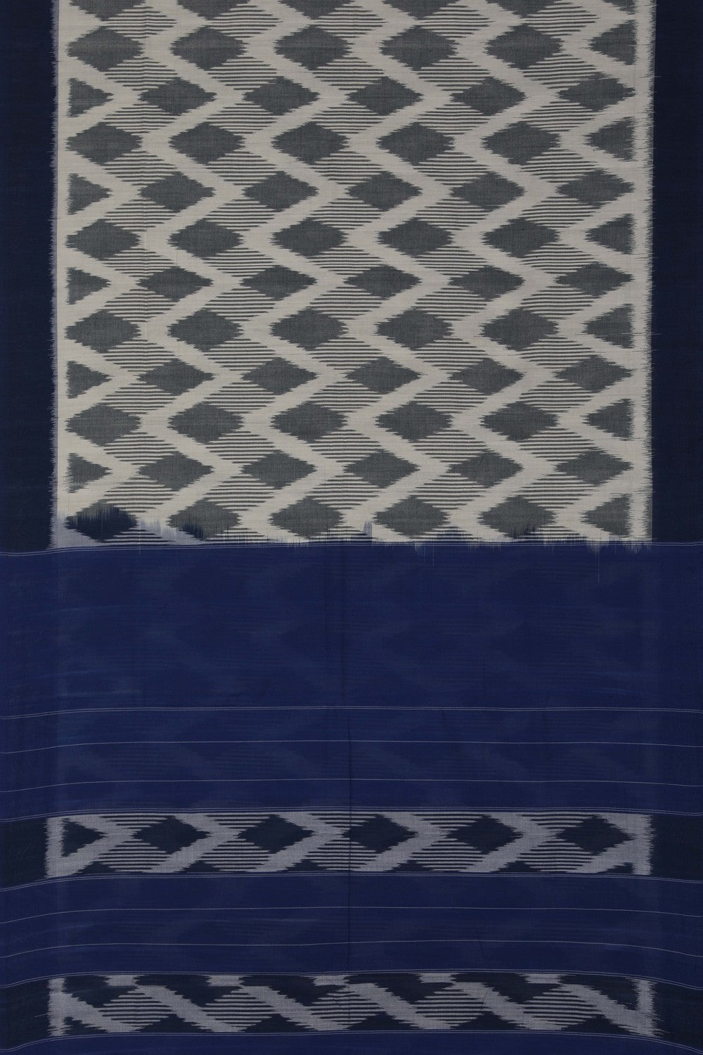 Image of Pochampally Ikat Off White Saree