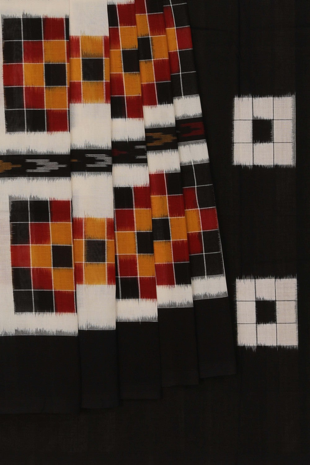 Image of Pochampally Ikat White Saree