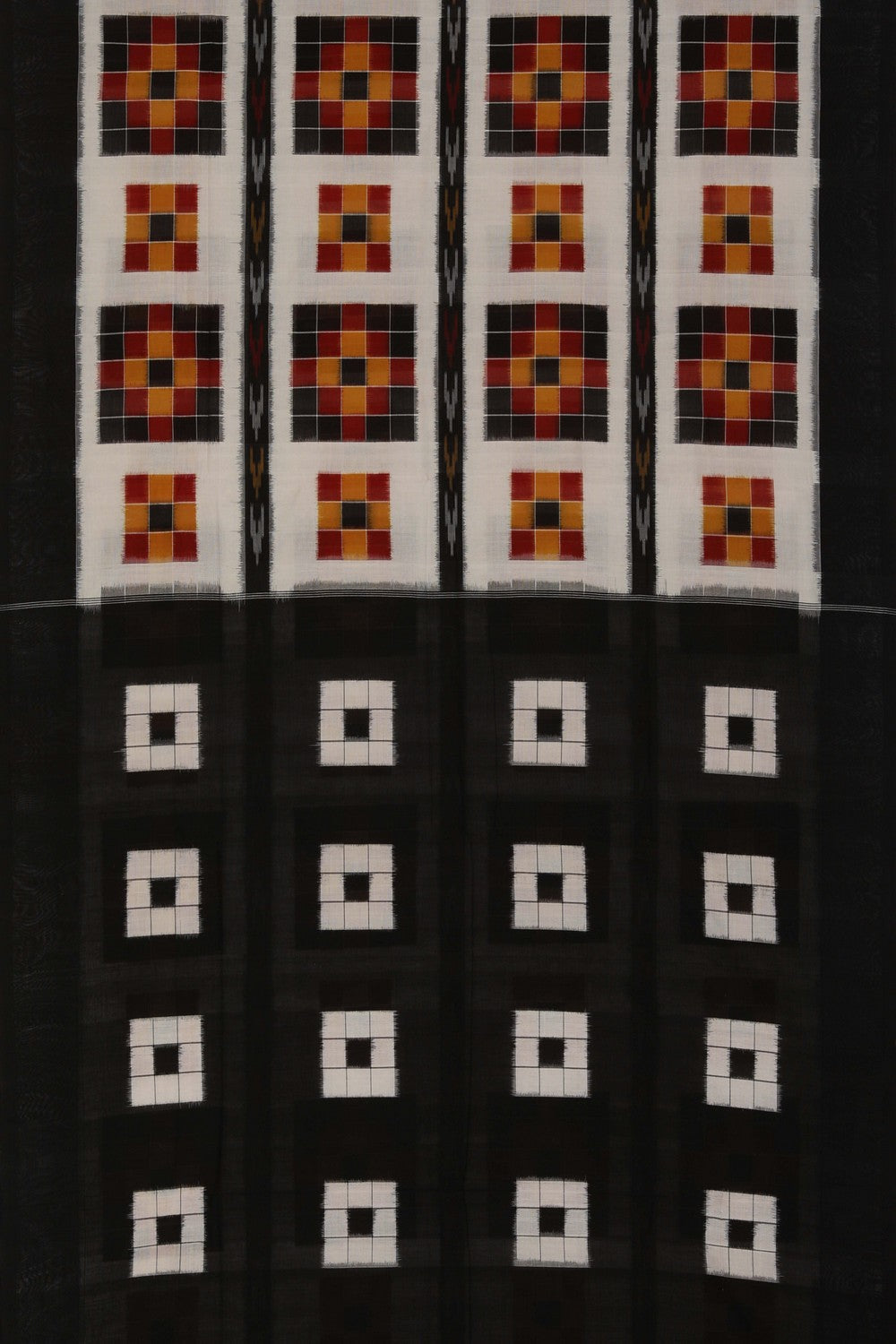 Image of Pochampally Ikat White Saree