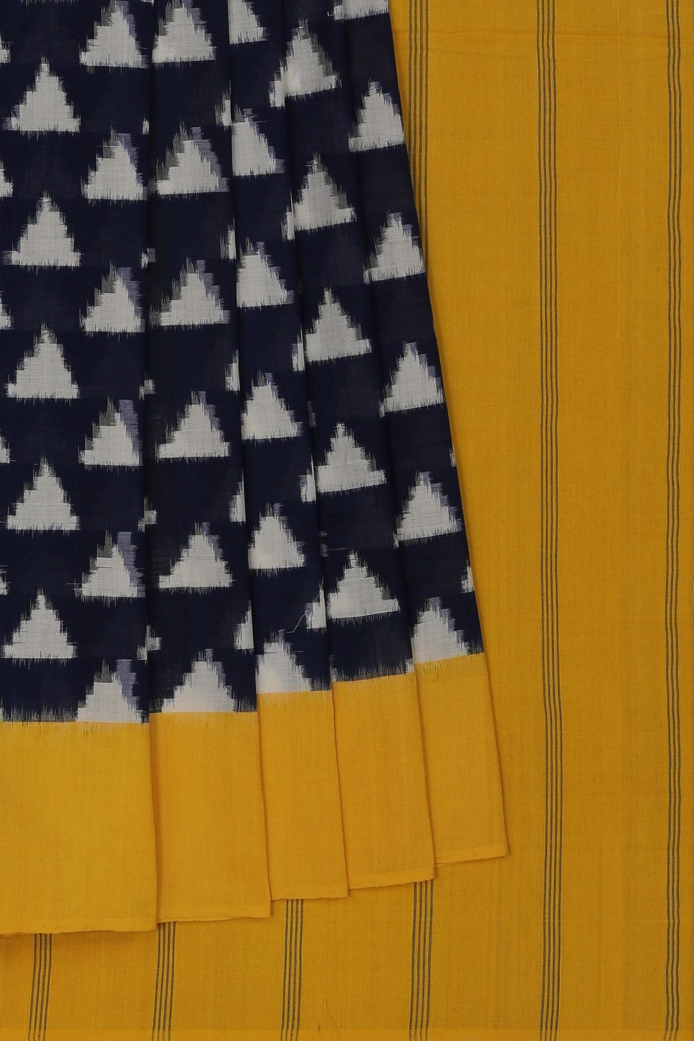 Image of Pochampally Ikat Navy Blue Saree