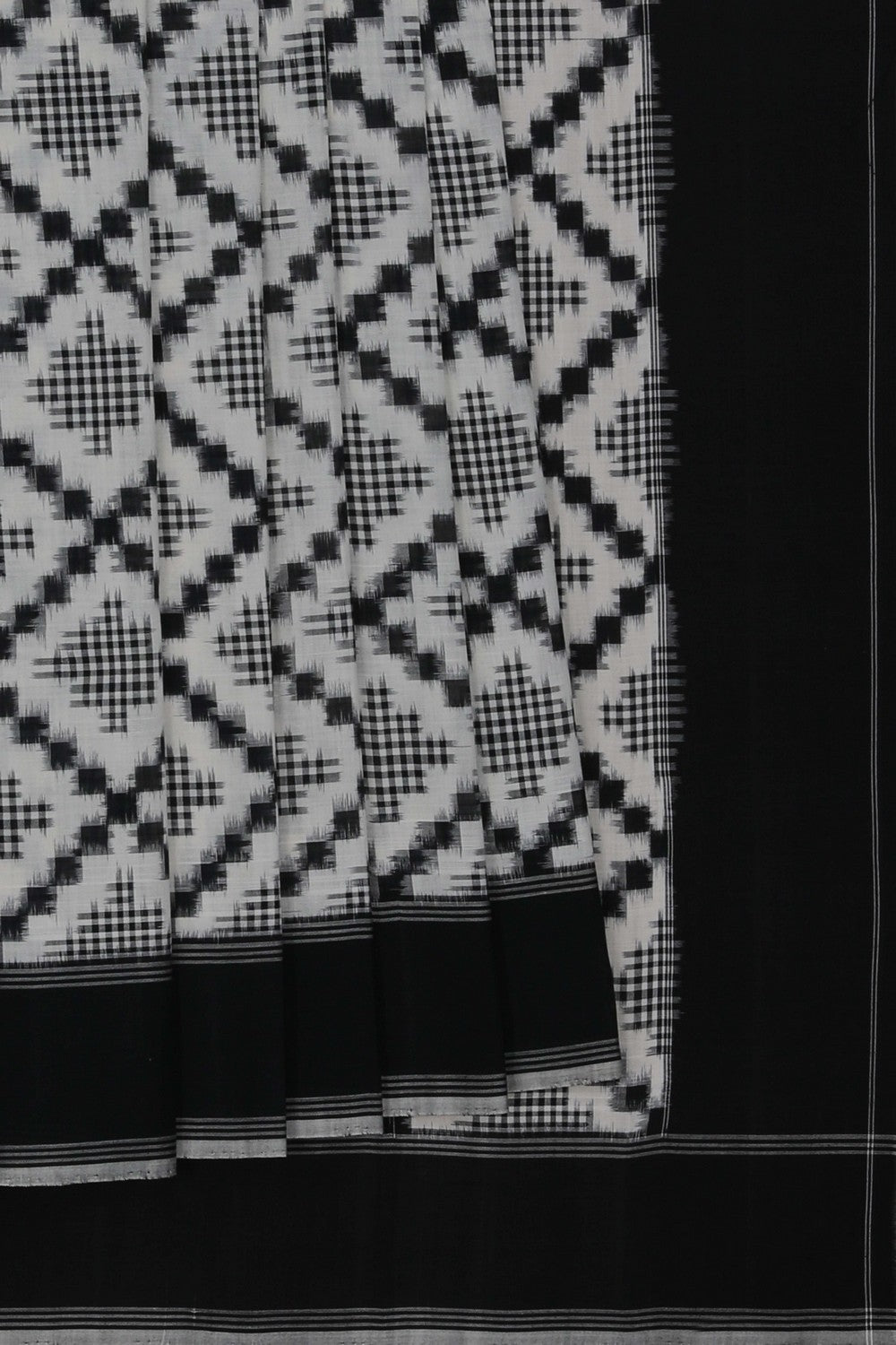 Image of Pochampally Ikat White Saree