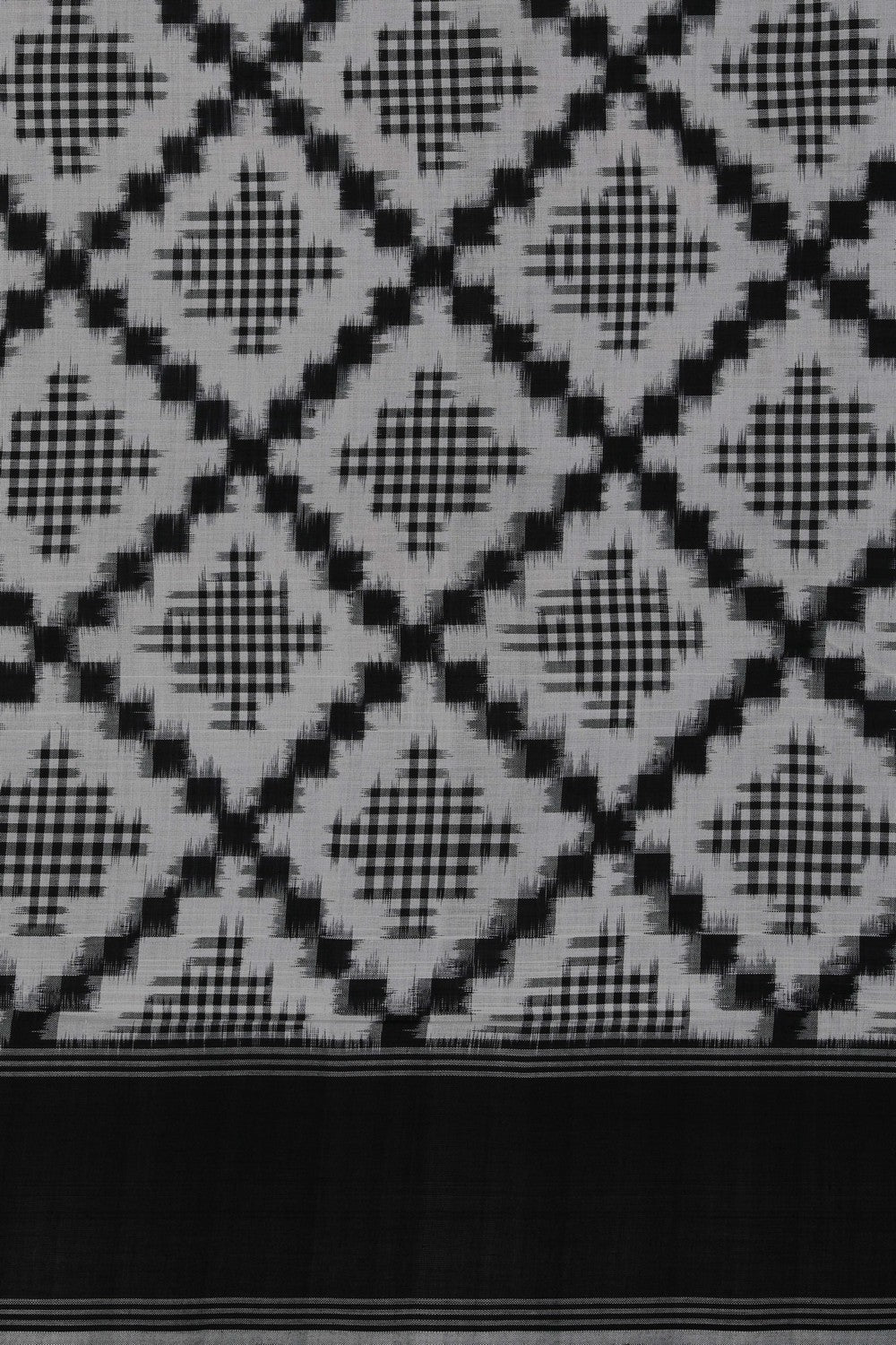 Pochampally Ikat White Saree