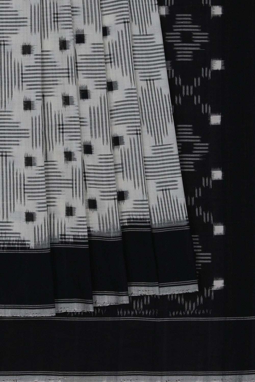 Image of Pochampally Ikat White Saree