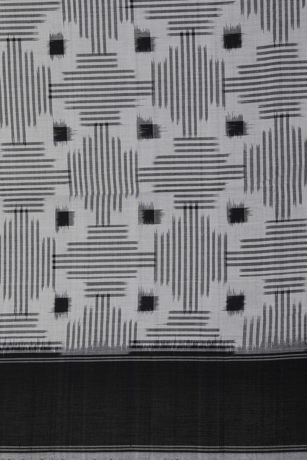 Pochampally Ikat White Saree