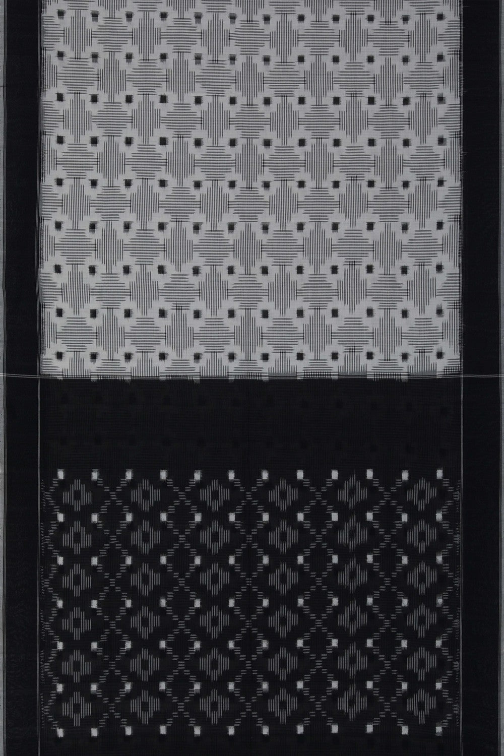 Pochampally Ikat White Saree