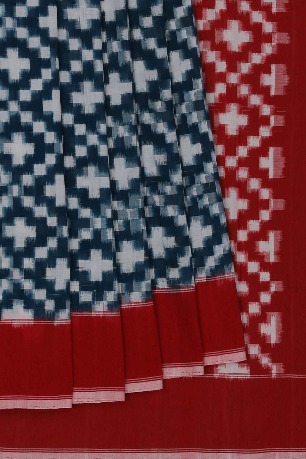 Image of Pochampally Ikat Blue Saree