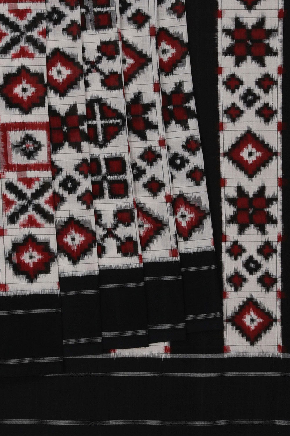 Image of Pochampally Ikat White Saree