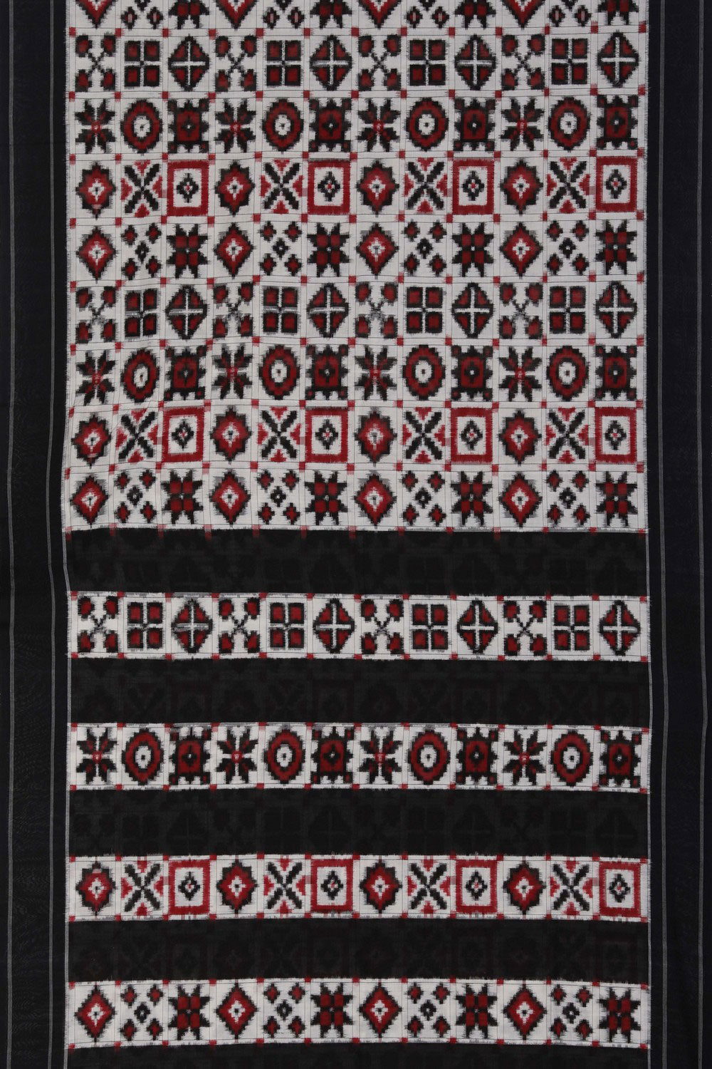 Pochampally Ikat White Saree