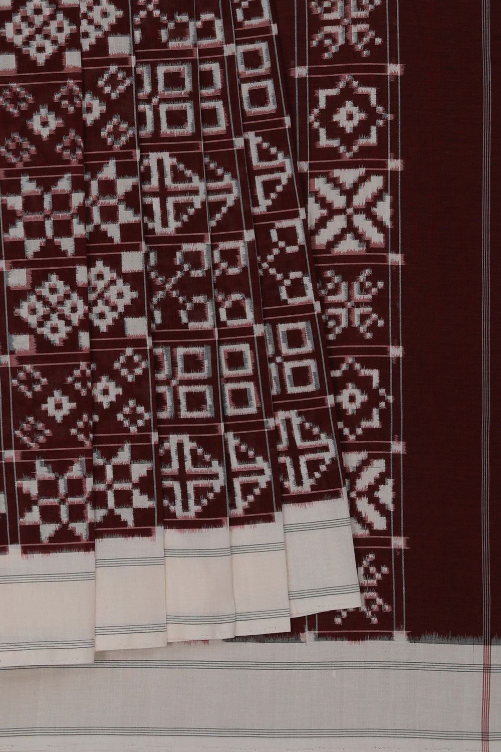 Pochampally Ikat Maroon Saree