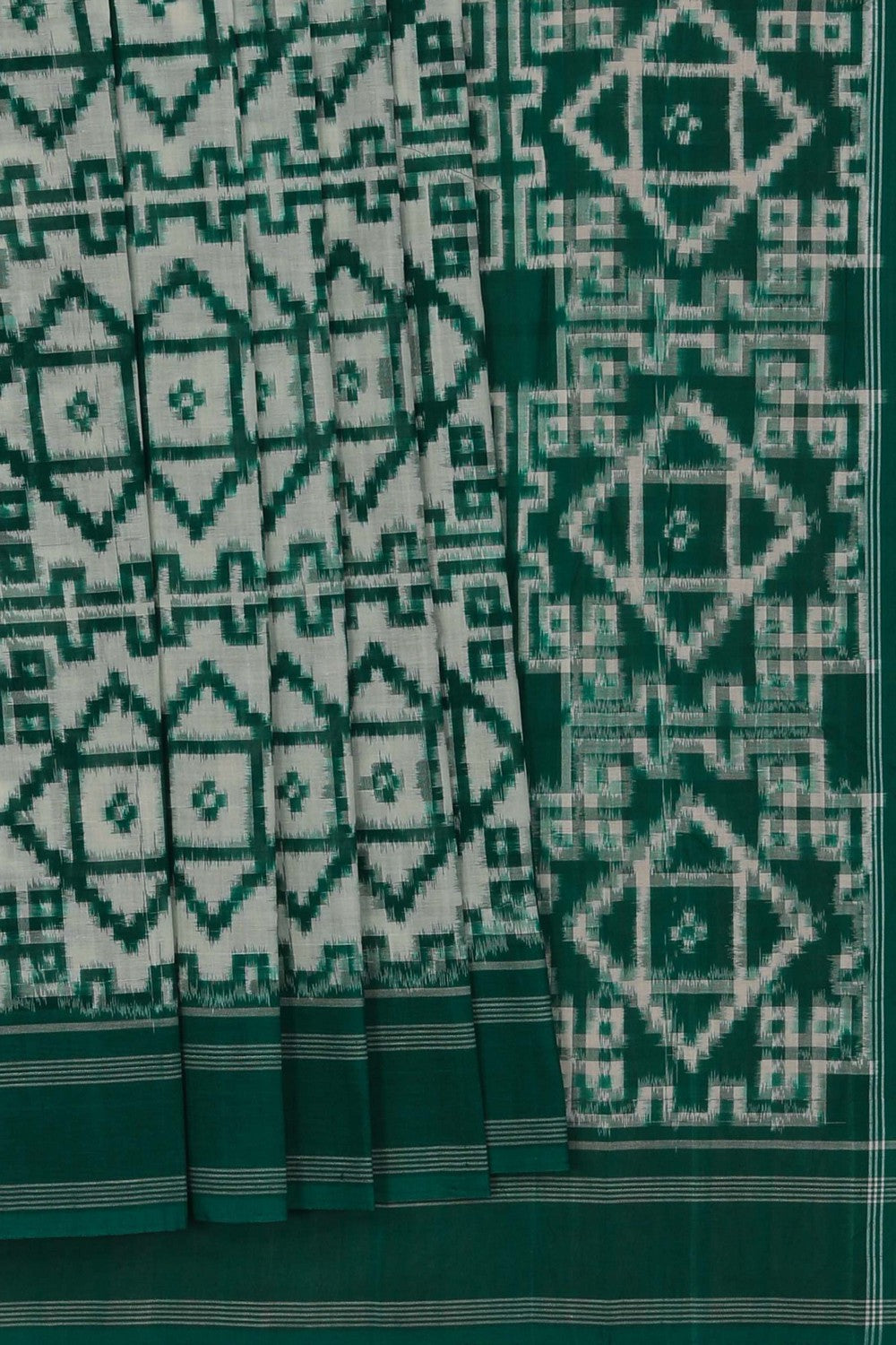 Image of Pochampally Ikat Green Saree